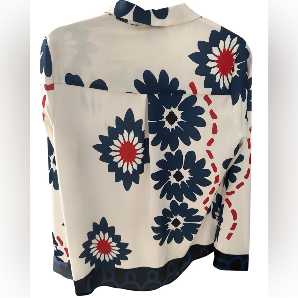 NWT Skies Are Blue Ivory-Navy Blouse - Size S - Picture 5 of 7